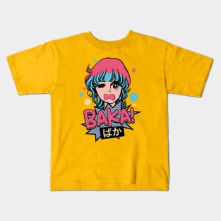 Baka! Japanese Aesthetic Otaku Girl Vintage Kids T-Shirt